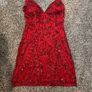 Elegant Red Sequin Homecoming/Formal Dress